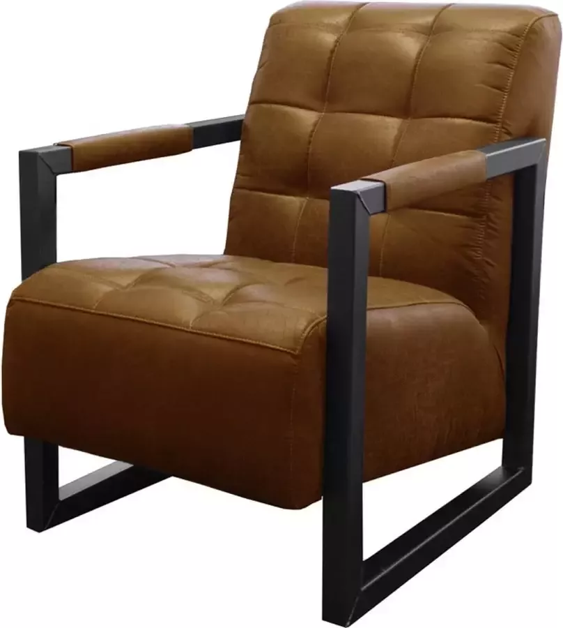 HomingXL Industriële fauteuil Salina leer Colorado cognac 03 60 cm breed