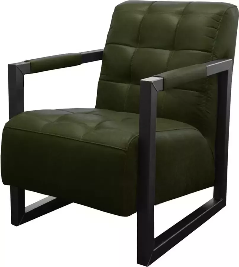 HomingXL Industriële fauteuil Salina leer Colorado groen 08 60 cm breed