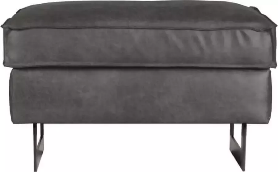 HomingXL poef Riverdance 74 cm breed Leer grijs