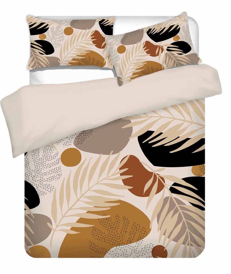 Homla Blom katoenen beddengoed van katoen zacht comfortabel beddengoed deken donzig dekbed beddengoed voor bank bed minimalistisch kleur beige 160 x 200 cm