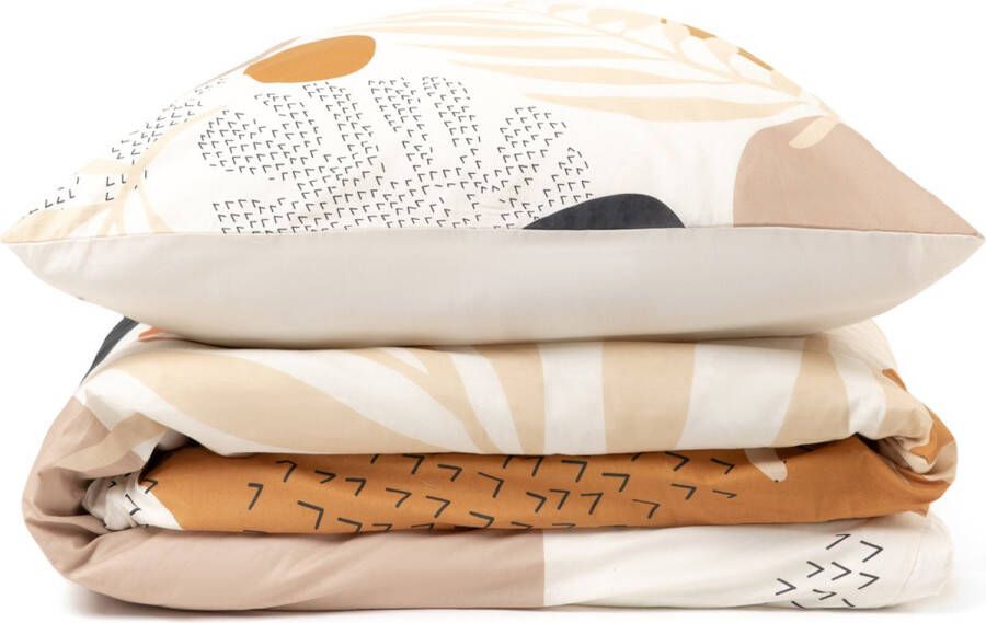 Homla Blom katoenen beddengoed van katoen zacht comfortabel beddengoed deken donzig dekbed beddengoed voor bank bed minimalistisch kleur beige 220 x 200 cm