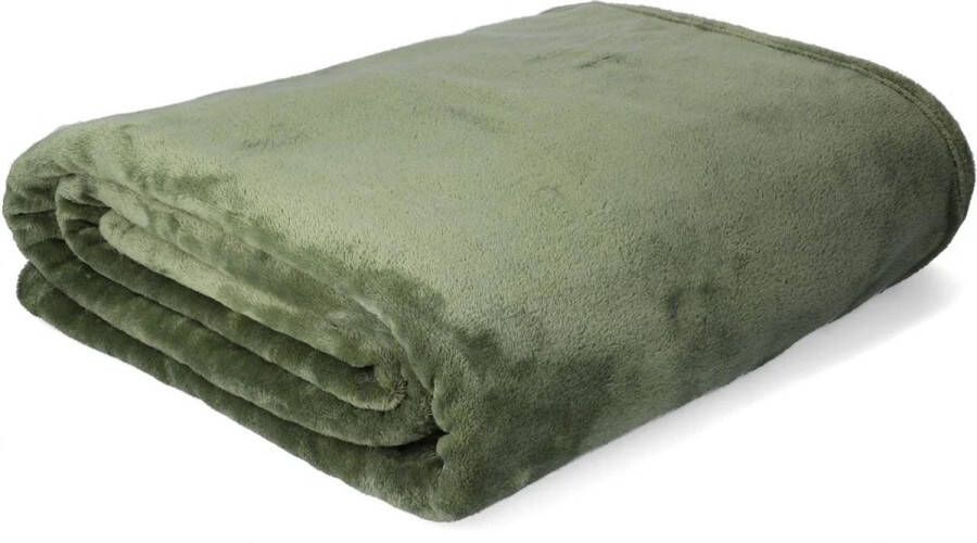 Homla Groene deken Zachte comfortabele deken en thermische deken in een Polyestervezeldeken Pluizige beddeken voor slaapbank Bed Minimalistische kleur Olijfgroen 200 x 220 cm