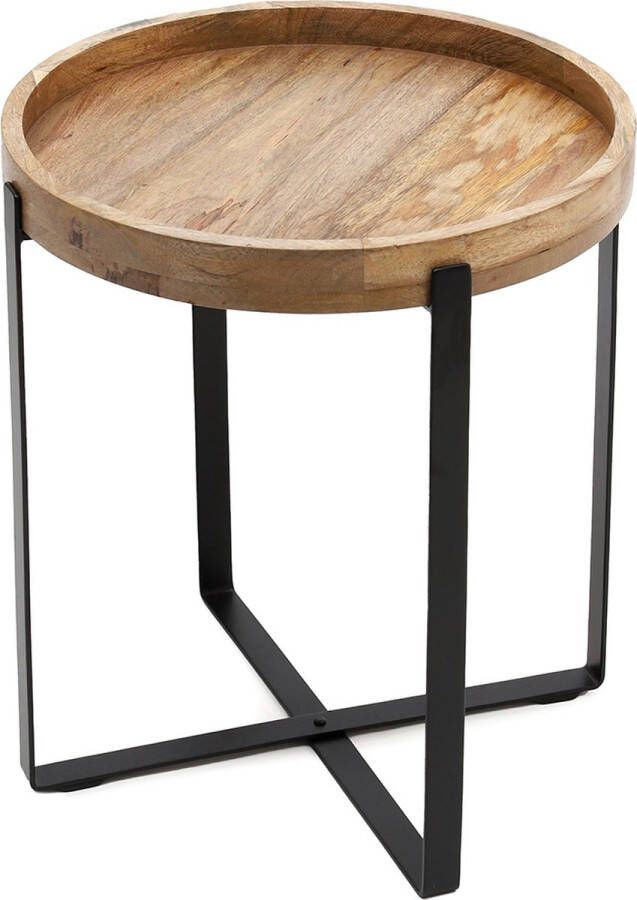 Homla Harvey Opvouwbare salontafel Kleine tafel voor eetkamer Keuken Woonkamer Slaapkamer Comfortabel en praktisch Duurzaam materiaal Hout en metaal 42 x 42 x 45 cm - Foto 2