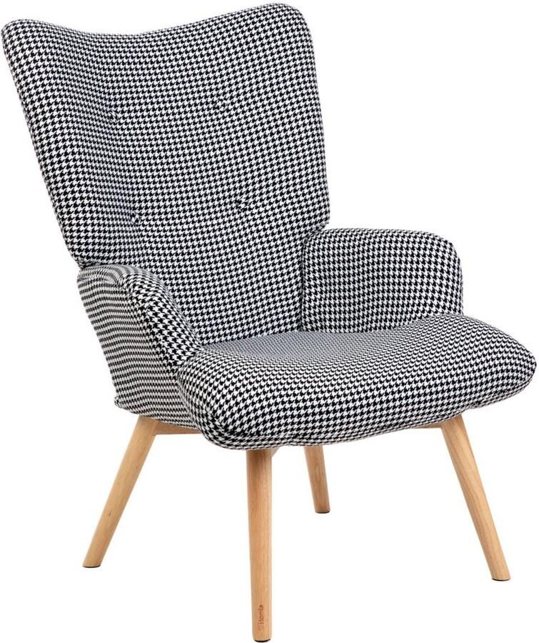 Homla Fauteuil MOSS Zwart-witte Peplite 70x95 cm 862361