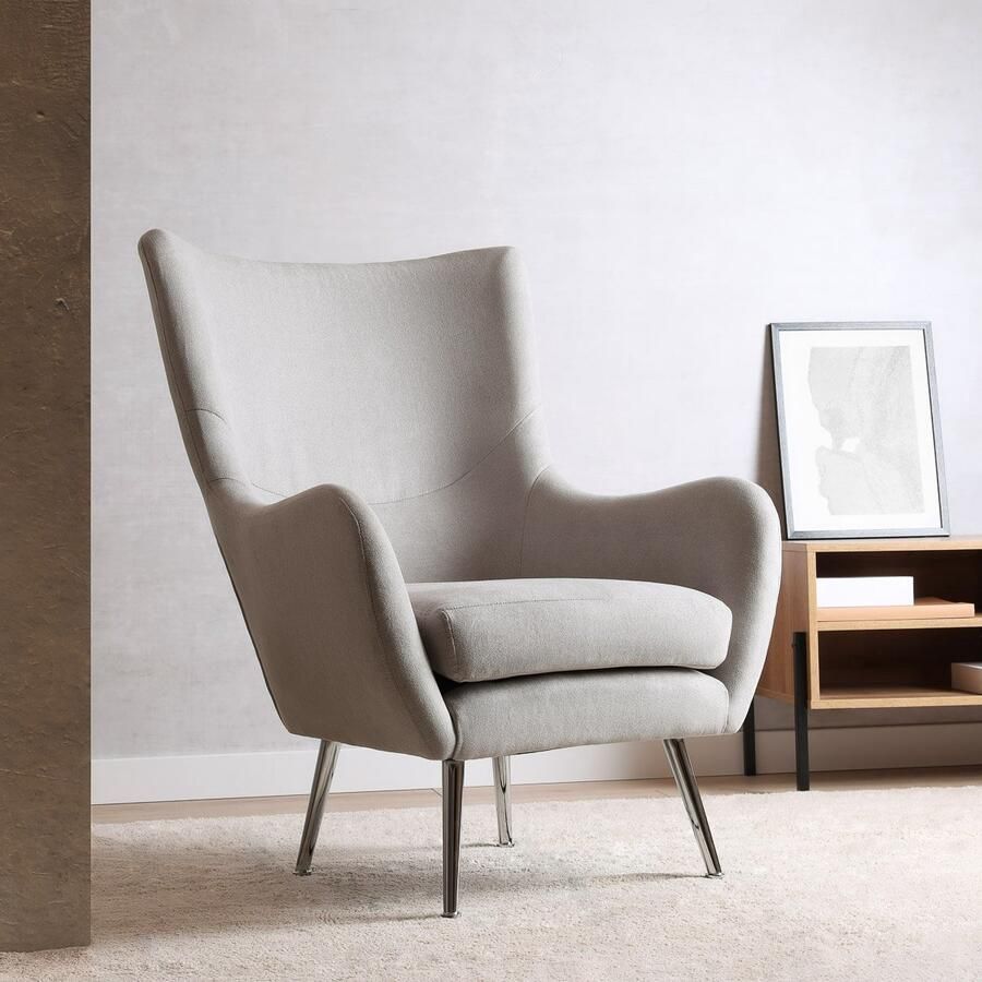 Homla Fauteuil SAMMAS Lichtgrijs 73x74x93 cm