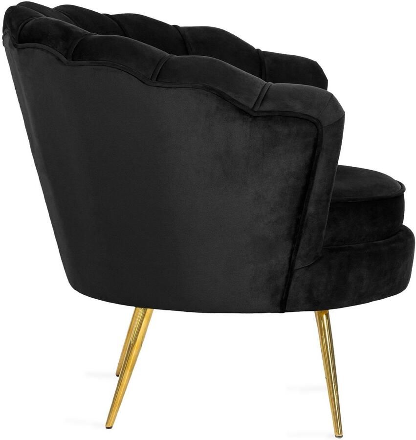 Homla Armchair SHELLY Velour Black 82x74x76 cm ALL 978573