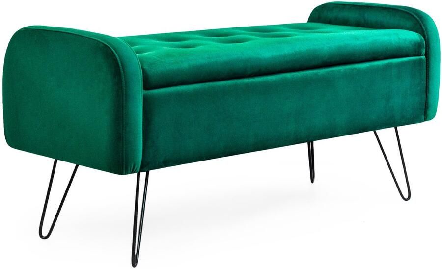 Homla Bank VENLO fluweelgroen Afmetingen: 100x39x45cm 949504