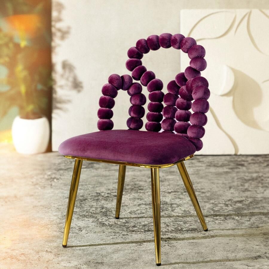 Homla BUBBLE BEAM Stoel Maroon Velours 56.5x52x87 cm