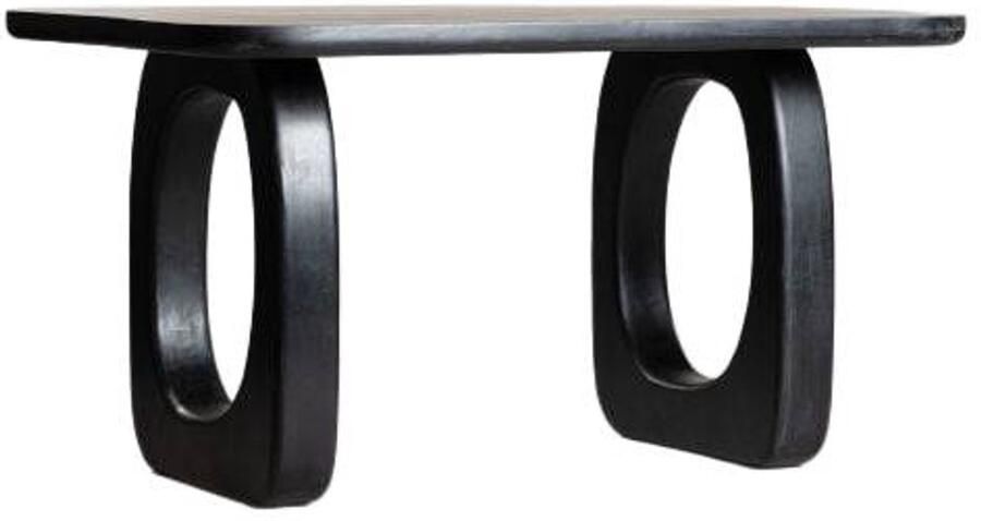 Homla Coffee Table ASTIR Solid Mango Wood Zwart 100x60x40 cm