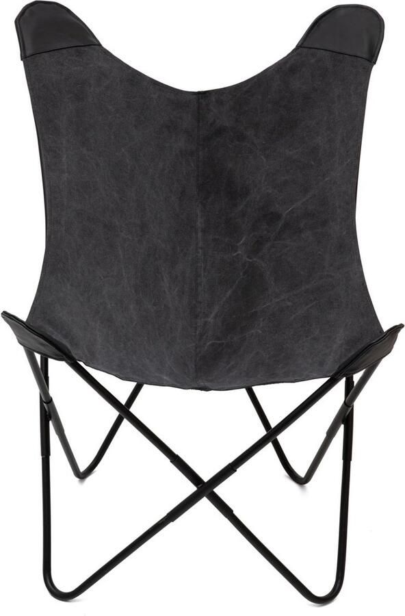 Homla Fauteuil BUTTERFLY met metalen frame zwarte stof 70x80x102 cm ALL 807072