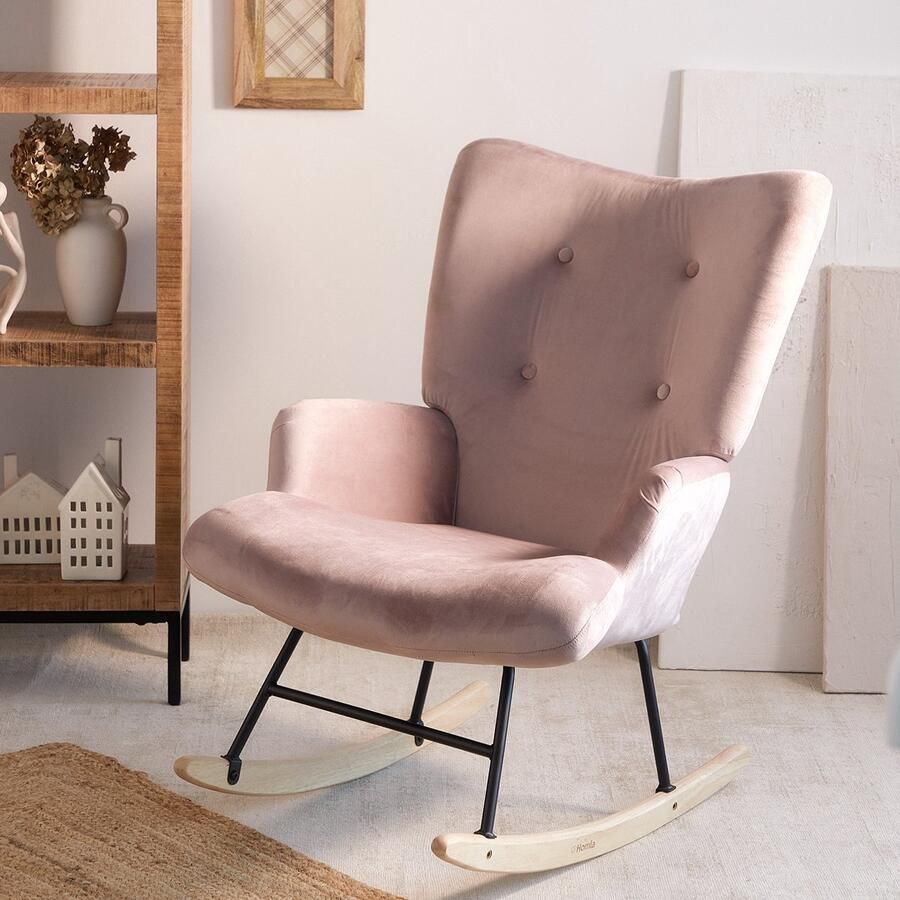 Homla Armchair MOSS Rocking Chair Pink 72x73x92 cm
