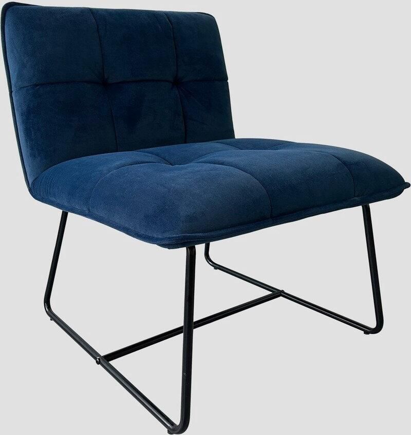 Homla Fauteuil NELOX Donkerblauw Velours 63x69x73 cm 746321