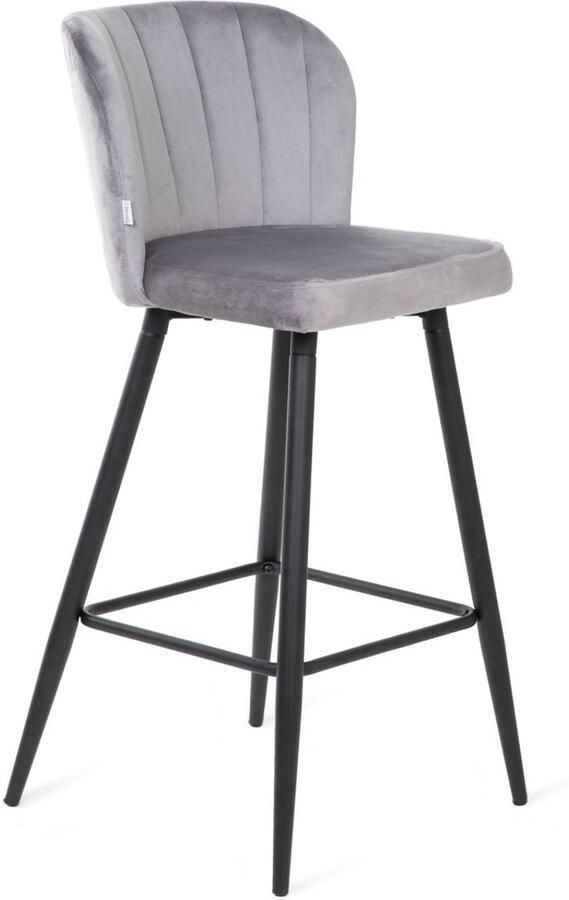 Homla HANA Stijlvolle Hoker Grijs 54x46x100 cm