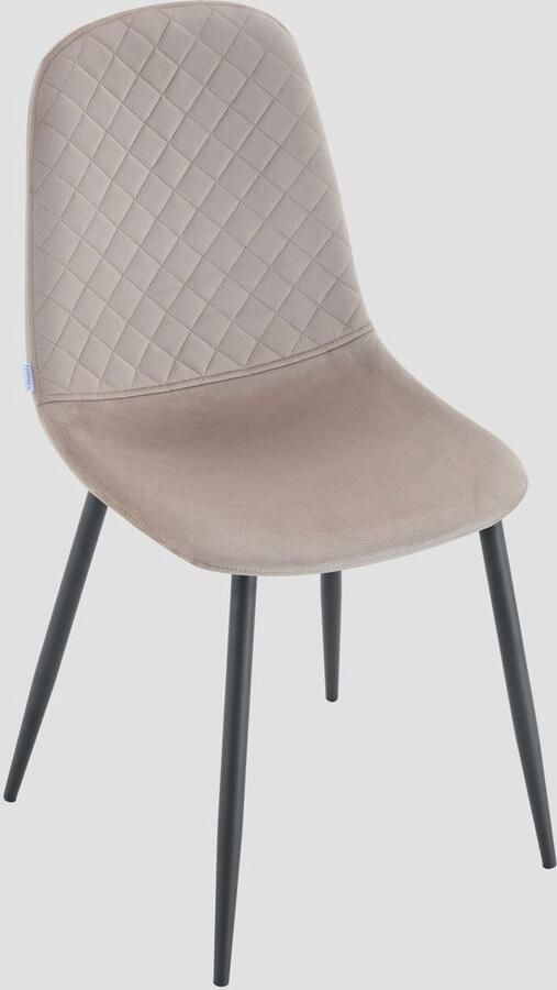 Homla Krzesło Welurowe Beżowe met Zwarte Noden 44x52x85 cm
