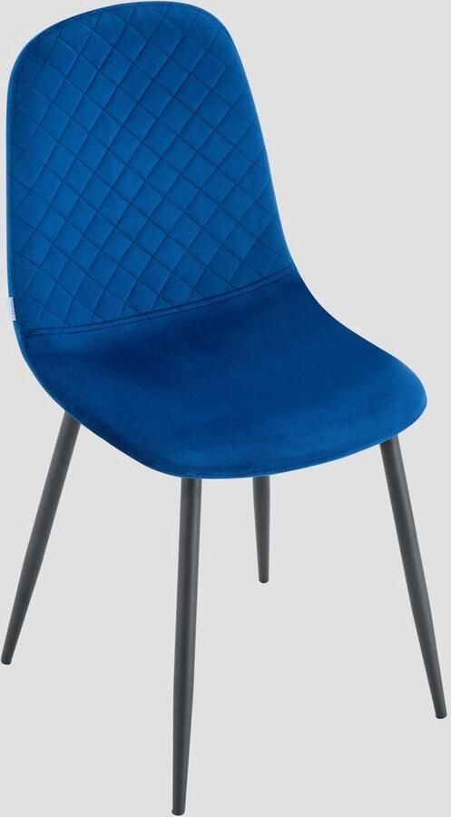 Homla Krzesło Welurowe granatowe 44x52x85 cm