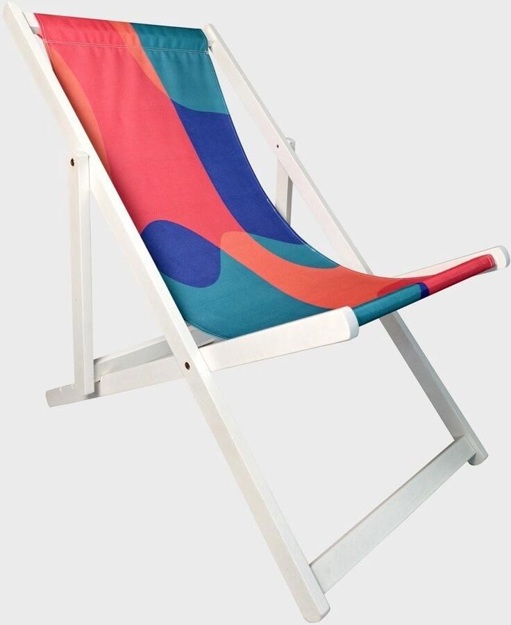 Homla Lounger COLOR FIESTA 58.5x71 86x100 92 cm Wit Houten Frame