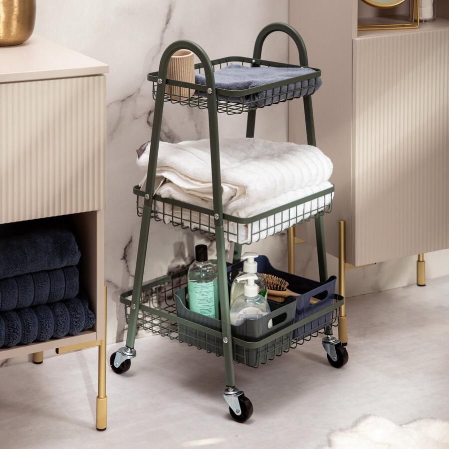 Homla Mobile storage unit Metal green 38x42x73cm