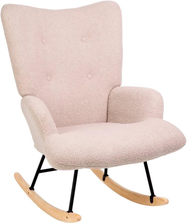 Homla MOSS Rocking Chair Beige Boucle Fabric 72x73x92 cm