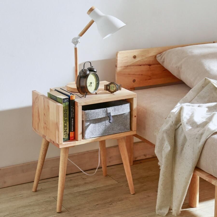 Homla Bedside Table SINAR Natural 40x30x51 cm