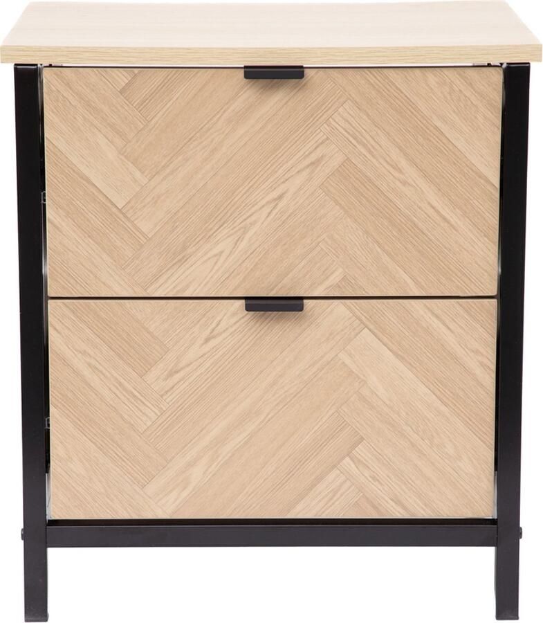 Homla Nachtkastje SWEN naturel met metalen poten 45x35x50 cm 879116