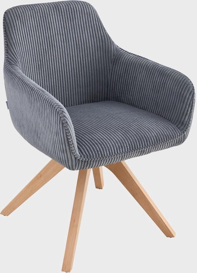 Homla PEMA Stoel Corduroy donkergrijs 56x60x82 cm