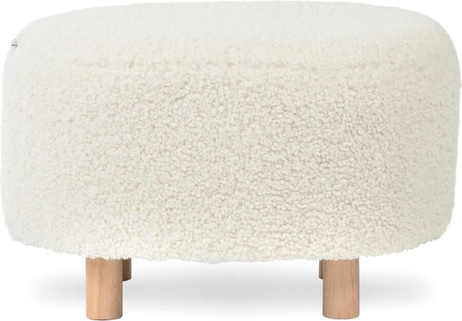 Homla Poef ALDA BOOGIE beige in TEDDY stof 50x40x31 cm 828824 - Foto 2