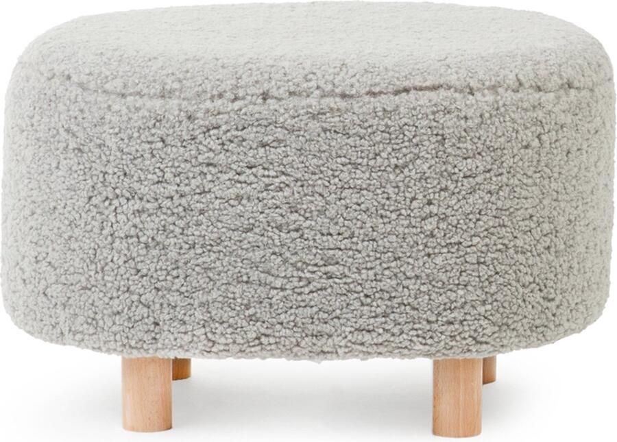 Homla Poef ALDA BOOGIE grijs in TEDDY stof 50x40x31 cm 828831