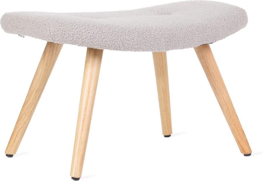 Homla Poef MOSS TEDDY BOUCLE in TEDDY stof lichtgrijs 61x41x38 cm 847894