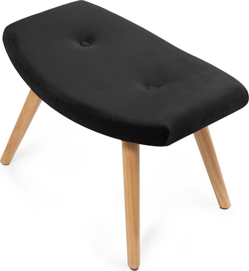 Homla Poef MOSS velours zwart 61x41x38 cm 939154