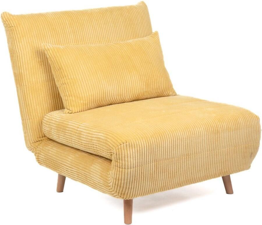 Homla Sofa Solace 1-zits met slaapfunctie Corduroy Mosterd