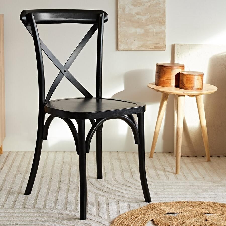 Homla Chair DREV houten zwart 43.5x44x89.5 cm