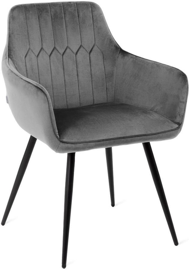 Homla Stoel ETIENNE Velours grijs 56x61x86 cm