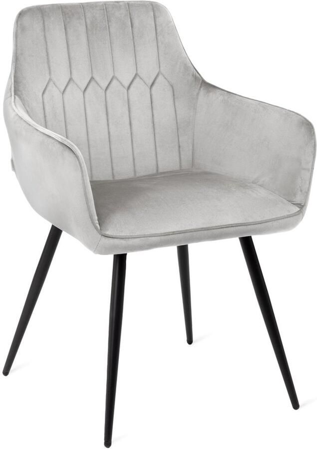 Homla Stoel ETIENNE Velours lichtgrijs 56x61x86 cm