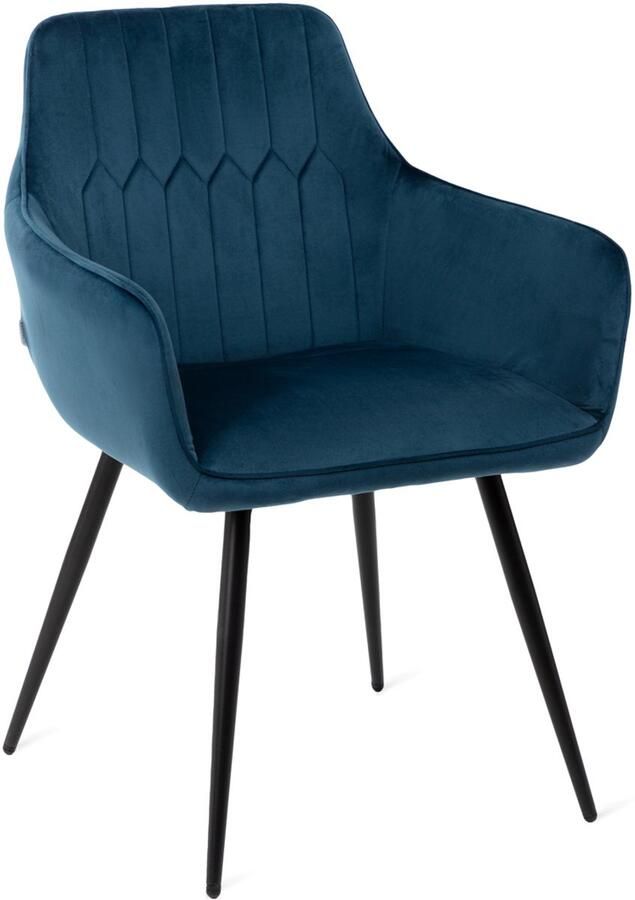 Homla Stoel ETIENNES fluweel marineblauw Afmetingen: 56x61x86cm 847344