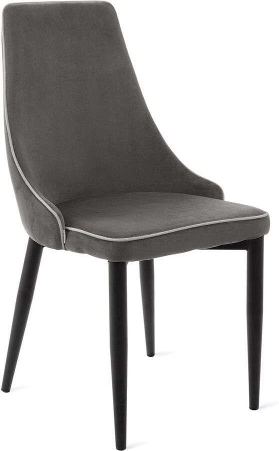 Homla Stoel LOUIS LINT fluweel grijs Afmetingen: 44x59x88cm 848891 - Foto 2