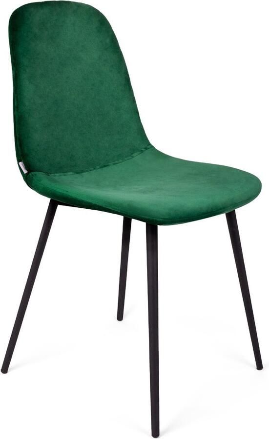 Homla Slank Chair Velours stoel met zwarte poten stoel voor eetkamer keuken woonkamer comfortabel en praktisch duurzaam velours materiaal functioneel designelement smaragd 44x52x85 cm