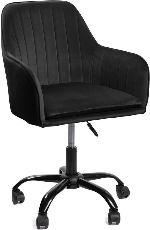 Homla Stoel VERTELLEN fluwelen draaibaar zwart 55 5x54 5x80-90cm 807898