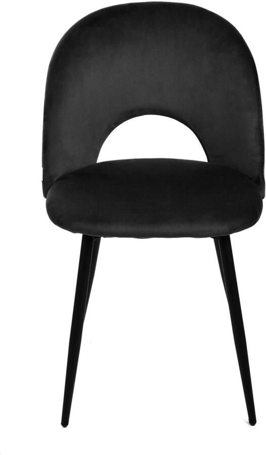 Homla Stoel TERCIO fluweelzwart Afmetingen: 47x55x77cm 871035 - Foto 2