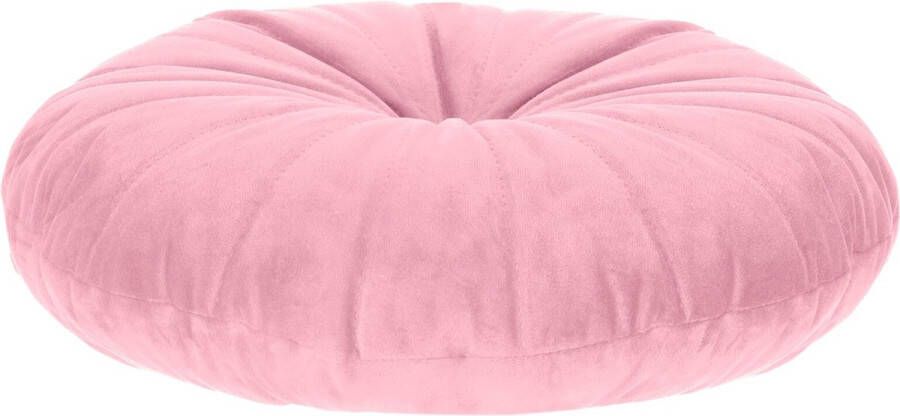 Homla Ollie Decoratief Kussen Rond voor Bank en Bed Decoratief Kussen Decoratief Kussen 40 cm Diameter 100% Polyester Roze