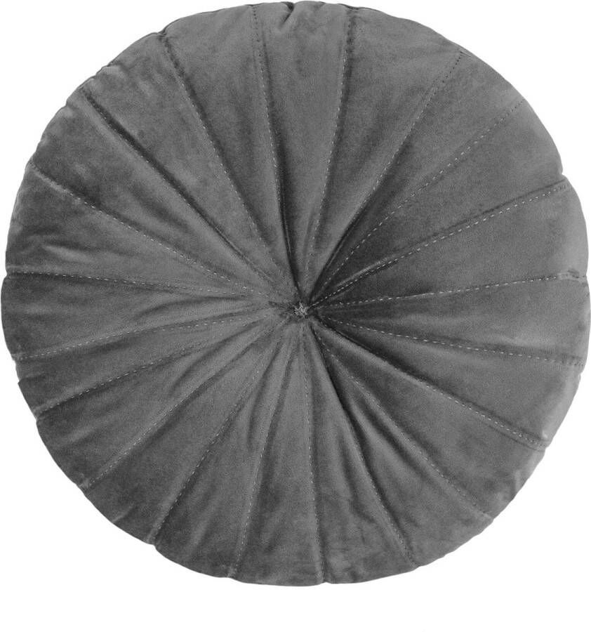 Homla Ollie Decoratief Kussen Rond voor Bank en Bed Decoratief Kussen Decoratief Kussen 40 cm Diameter 100% Polyester Grijs - Foto 2