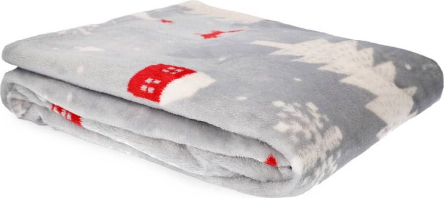 Homla Paxe-deken in kerstmotief zachte deken los geweven polyestervezeldeken pluizige deken voor slaapbank knuffelige deken 150 x 200 cm kerstboompatroon