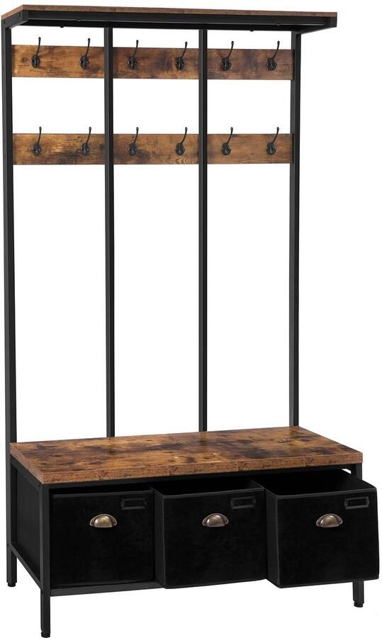 HOOBRO VidaLuxe Garderobe Set Schoenenkast Schoenen Kast Kapstok Spiegel Bankje Bank Opbergkast Opbergkasten Binnen Opbergkast Kast Kastje Opberg Kast Opbergkastje Organizer Organizers Opbergrek Opberg Rek Ga