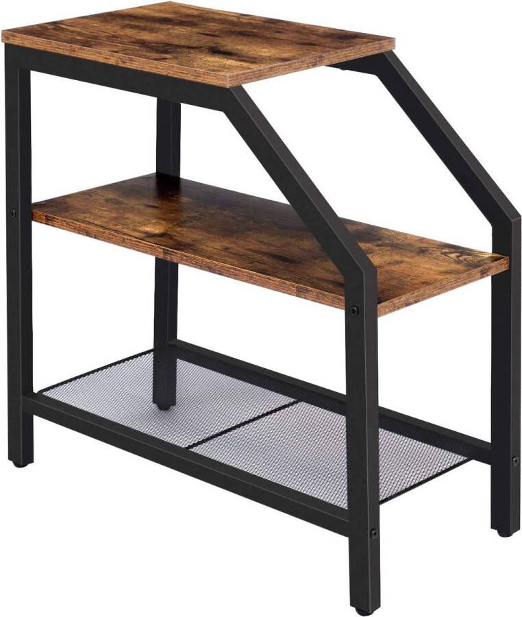 HOOBRO Nachtkastjes set industrieel zwart Bijzettafel zwart industrieel Bijzettafel buiten Bijzettafels Bank tafeltje armleuning Salontafel Plantenstandaard Side table zwart 60 x 30 x 60 cm