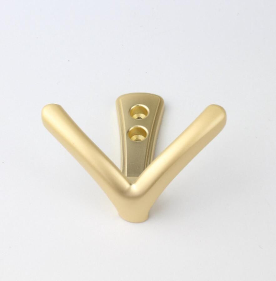 Hookz Kapstokhaak Goud- 2-haaks wandhaak jashaak kapstok haken ophanghaken