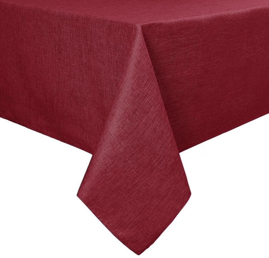 HOOMstyle Rood tafelkleed onderhoudsvriendelijk 1 stuk linnenlook 110 x 140 cm