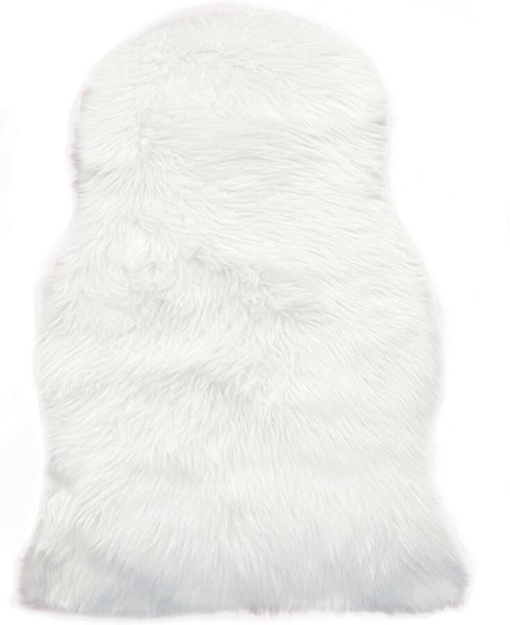 HOOMstyle Schapenvacht Oslo Imitatie Dierenvel 60 x 90 cm Vloerkleed Wit Spierwit