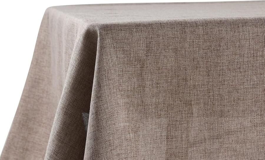 HOOMstyle Waterafstotend Tafelkleed Vlekbescherming 1 stuk Bruin Taupe Linnenlook 130x180 cm