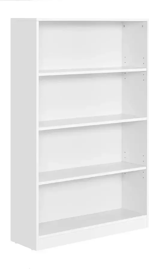 Hoppa! boekenkast vrijstaand met 4 vakken in hoogte verstelbare legplanken voor woonkamer studeerkamer kinderkamer kantoor als ruimteverdeler 80 x 24 x 121 5 cm wit