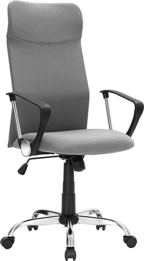 Hoppa! bureaustoel ergonomische bureaustoel draaistoel gestoffeerde zitting stoffen bekleding in hoogte verstelbaar en kantelbaar tot 120 kg draagvermogen zwart