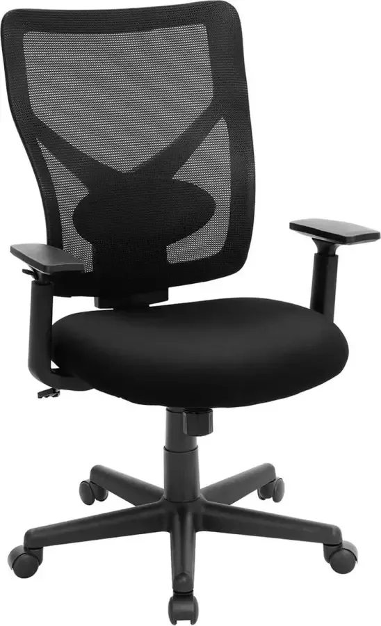 Hoppa! Bureaustoel ergonomische computerstoel met kantelmechanisme verstelbare armleuningen belastbaar tot 120 kg zwart